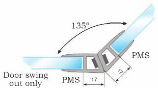 0,19 kg 90 o 16 16 180 o 23 CDA/PMS magnetyczna Magnetic clip seal Grubość szkła 8 mm Glass thickness 8 mm