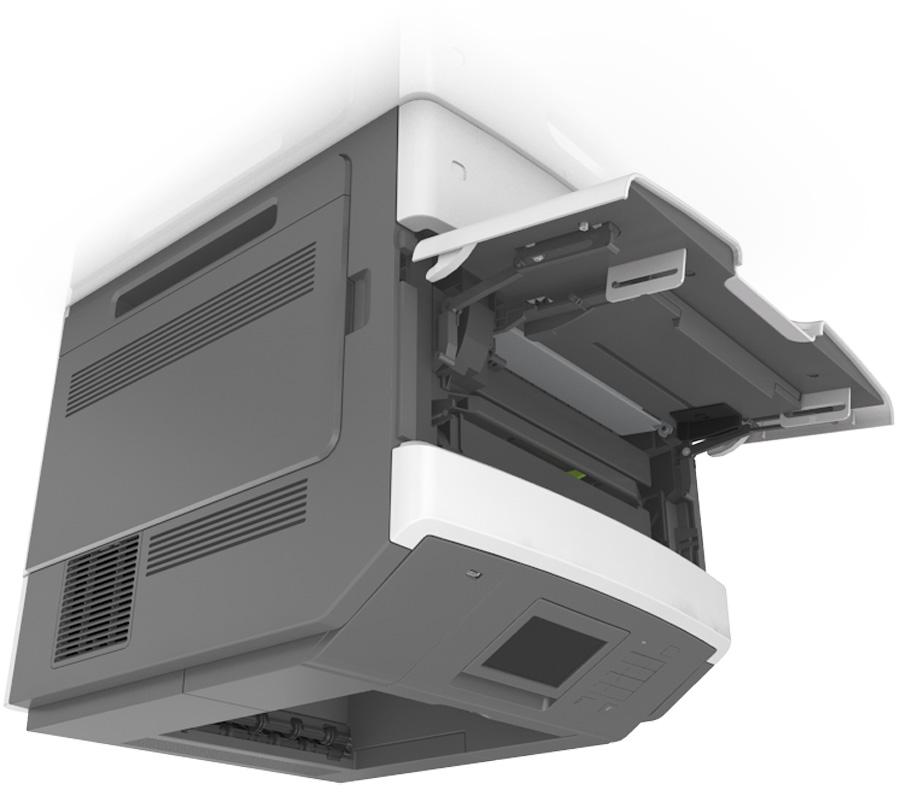 B5 EXEC LTR A4 A5 Korzystanie z aplikacji MS810de 111 6 W menu Papier w panelu sterowania drukarki ustaw typ i rozmiar papieru odpowiadający papierowi załadowanemu do zasobnika.