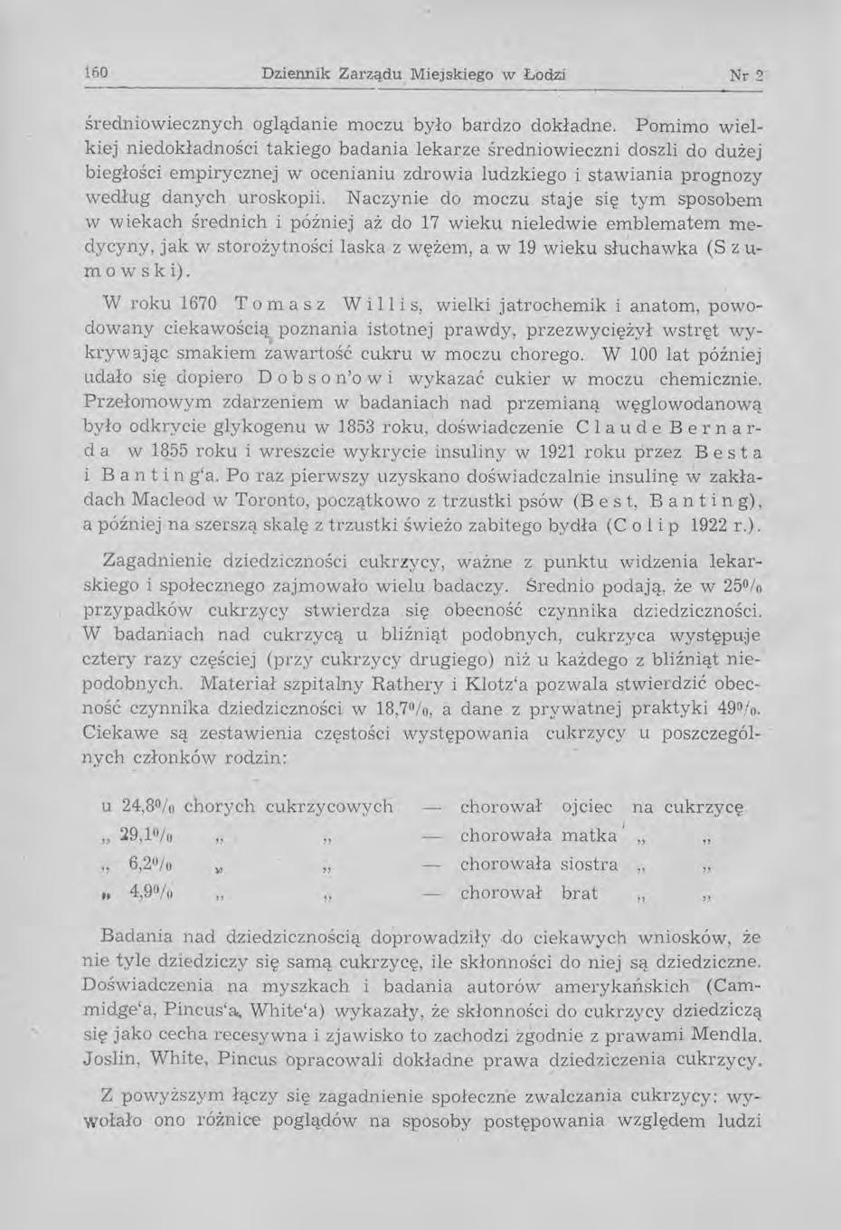 160 Dziennik Zarządu Miejskiego w Lod2li Nr 2 --------------------------- średniowiecznych oglądanie moczu było bardzo dokładne.