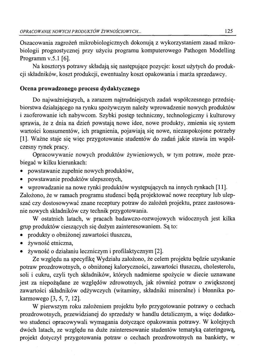 OPRACOWANIE NOWYCH PRODUKTÓW ŻYWNOŚCIOWYCH.