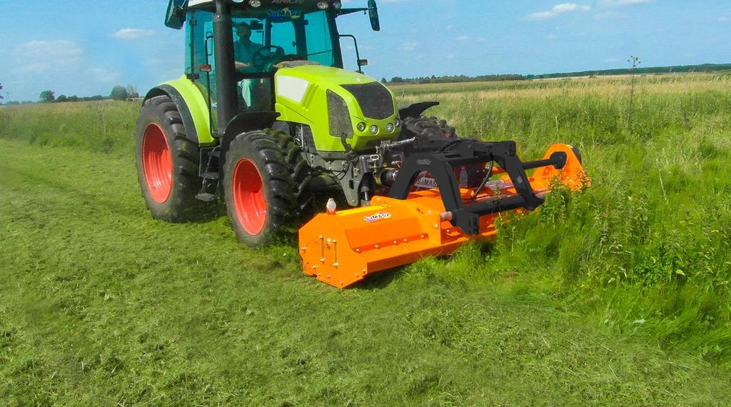 Kosiarki bijakowe MAMUT 250, MAMUT 280, MAMUT 300 Tylno-czołowe, klasa super ciężka Mamut w standardzie agregowany jest z ciągnikiem na zaczepie