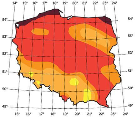 gruntu Źródło: Halina Lorenc, Instytut Meteorologii i
