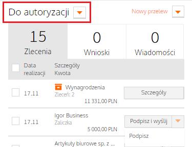 1. ZMIANA ZAWARTOŚCI WIDOKU MODUŁU (DO AUTORYZACJI LUB DO WYSŁANIA) W zależności od Twoich potrzeba możesz wybrać jedną z opcji prezentacji