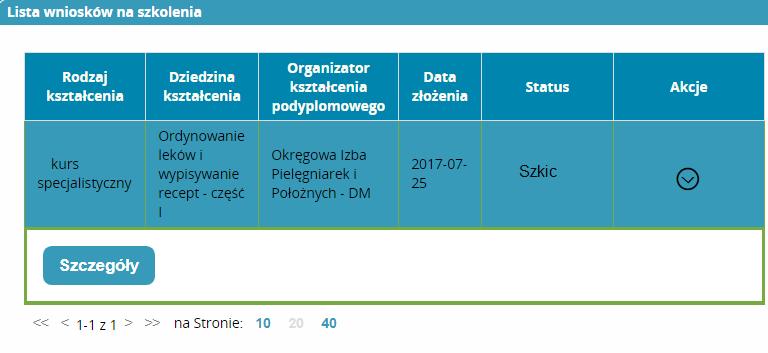 Wyświetli się nasz wypełniony wniosek z tą różnicą, że na samym dole wniosku będziemy mieć możliwość kliknięcia w pole wyślij.