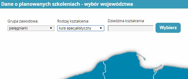 Wybieramy dziedzinę kształcenia Pojawi się tabela, z której musimy