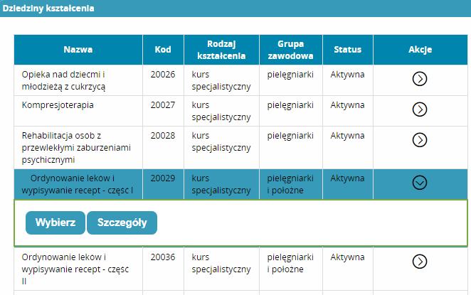 Teraz, gdy mamy uzupełnione rodzaj i dziedzinę kształcenia na