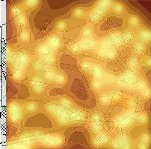 Spatial distribution of lead contamination in [mg/kg] made on basis sampling design from Figure 2 Figures 4 and 5 show spatial distributions of
