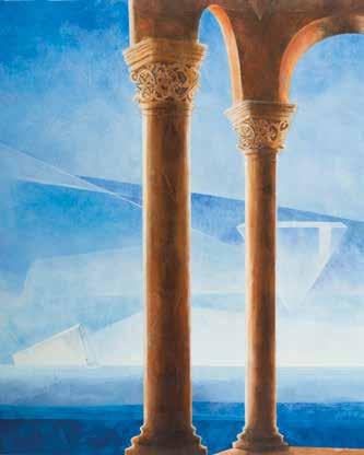 93 MARTA BILECKA (ur. 1975) Atlantis Temple, dyptyk, 2016 r. akryl/płótno, 100 x 160 cm (całość) sygnowany, datowany i opisany na odwrociu: 'MARTA BILECKA JAN.