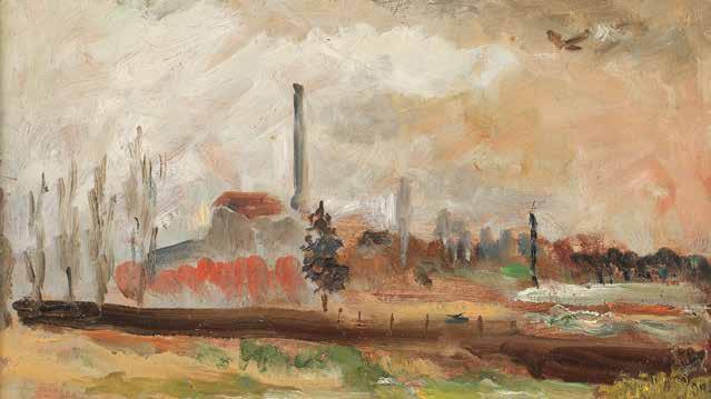 72 Władysław Jahl (1886 1953) Pejzaż jesienny olej, tektura, 18,5 32 cm w świetle