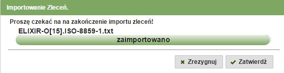 Data realizacji: [ v] zmień datę zleceń na jeśli parametr jest zaznaczony [ v ], to w polu obok można ustawić datę realizacji jednakową dla wszystkich wczytanych przelewów.