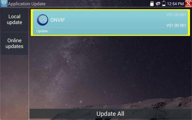 Wybierz opcję Local Update, aby zaktualizować z pliku na karcie SD, lub wybierz opcję Online Update, aby wyszukać aktualizacje w internecie.