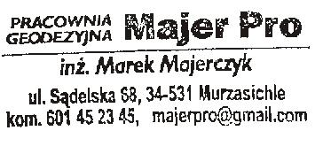 UCHWAŁY NR XXXII/405/2014 RADY GMINY NOWY TARG Z DNIA 29.07.2014r. 100m 6.