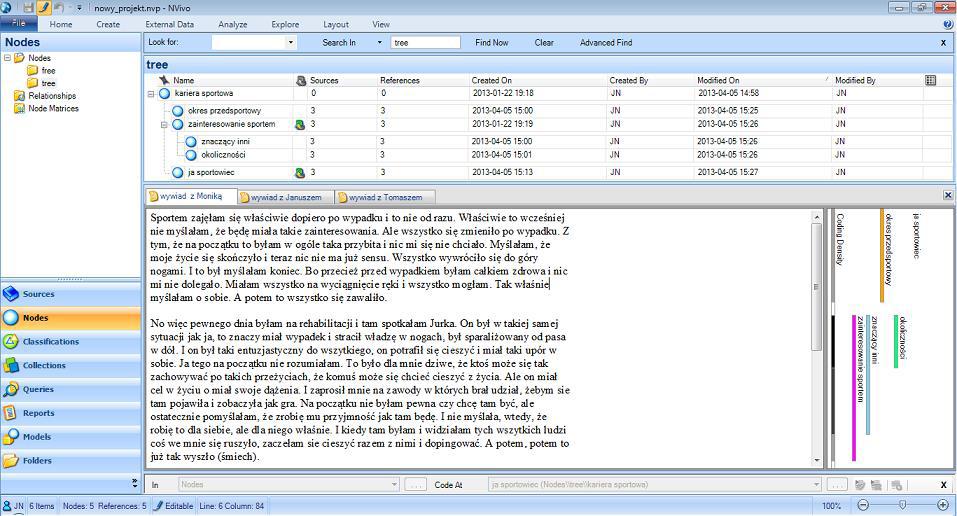 Zastosowanie oprogramowania Atlas.ti i NVivo w realizacji badań opartych na metodologii teorii ugruntowanej Z kolei po uruchomieniu Atlas.