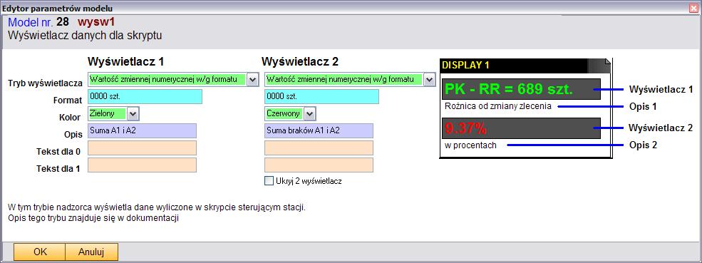 5.7 DISPLAY procedure DISPLAY(sv,nr:integer;x:single); przykład składni: Display(5,2,Vint1); parametry: sv numer nadzorcy, nr numer wyświetlacza (1 lub 2), x wartość do wyświetlenia opis: Procedura