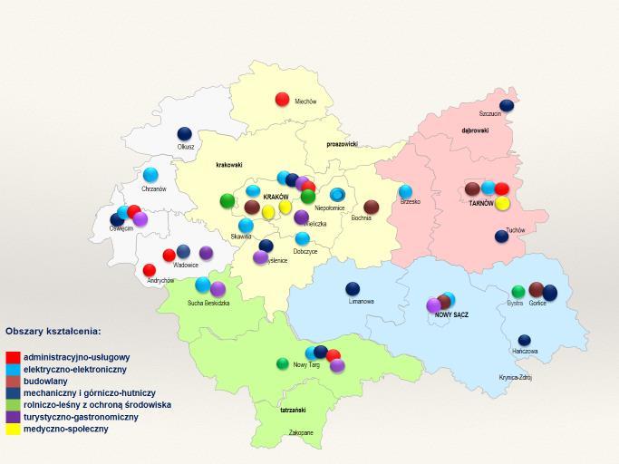 Ponad to w ramach projektu Modernizacja kształcenia zawodowego w Małopolsce II zostały przyjęte do realizacji dwa zadania projektowe związane z realizacją projektowych Centrów Kompetencji Zawodowych