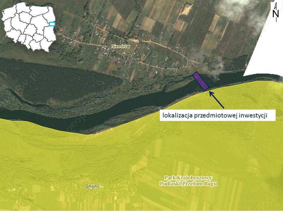 3.4. Parki Krajobrazowe; Park Krajobrazowy Podlaski Przełom Bugu, na styku z inwestycją po stronie Gnojna.