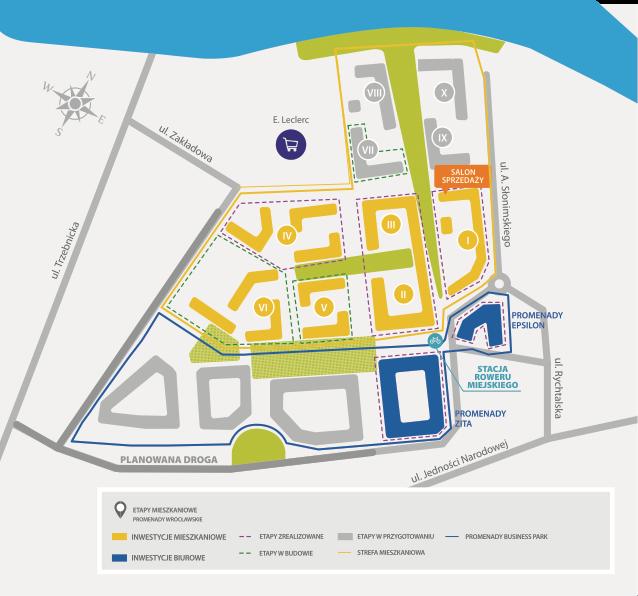 Flagowy projekt: Promenady Wrocławskie Nowoczesny kompleks mieszkaniowo-biurowy na powierzchni 15 hektarów Wybudowane W realizacji Planowane Cześć mieszkaniowa (liczba lokali) 1013 618 572 Część