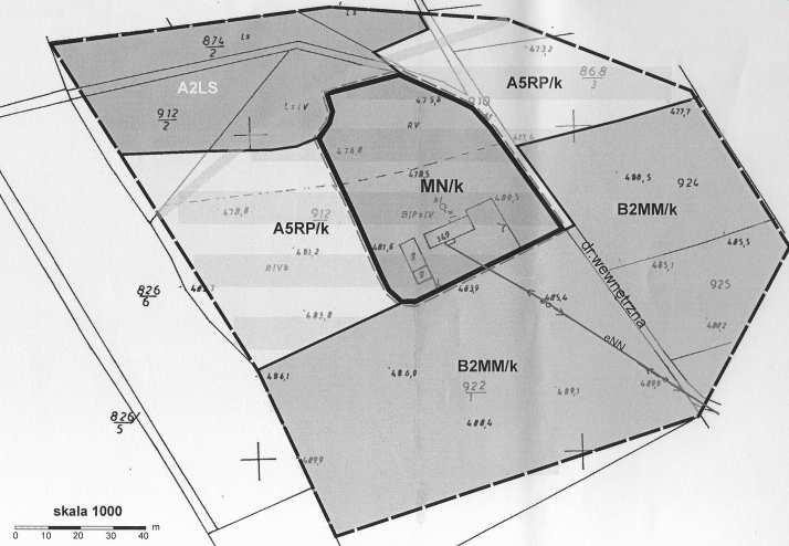ZMIANA MIEJSCOWEGO PLANU ZAGOSPODAROWANIA PRZESTRZENNEGO GMINY KAMIONKA WIELKA PLAN 8 - Wieœ Mystków - dzia³ka Nr: 912/1 Rysunek planu Za³¹cznik Nr 8 do Uchwa³y Nr XXII/160/2008 Rady Gminy Kamionka