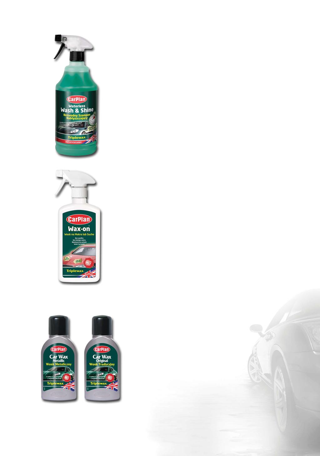 500 ml PCS500 5010373008201 1 litr CCS10 501037305730 Triplewax Waterless Wash & Shine Bezwodny szampon nabłyszczający Wszechstronny preparat czyszczący bez trudu radzący sobie z wszelkiego rodzaju