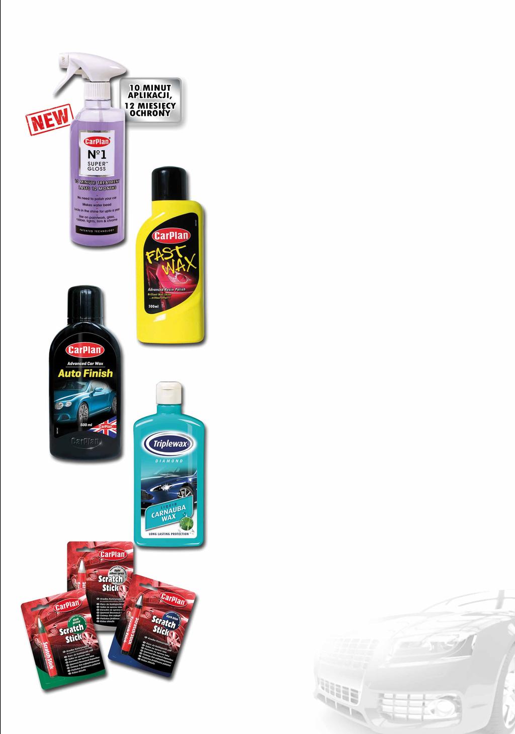 1 Preparaty do pielęgnacji wnętrza 17 Preparaty do pielęgnacji lakieru No. 1 Super Gloss Super połysk i ochrona do miesięcy CarPlan No.