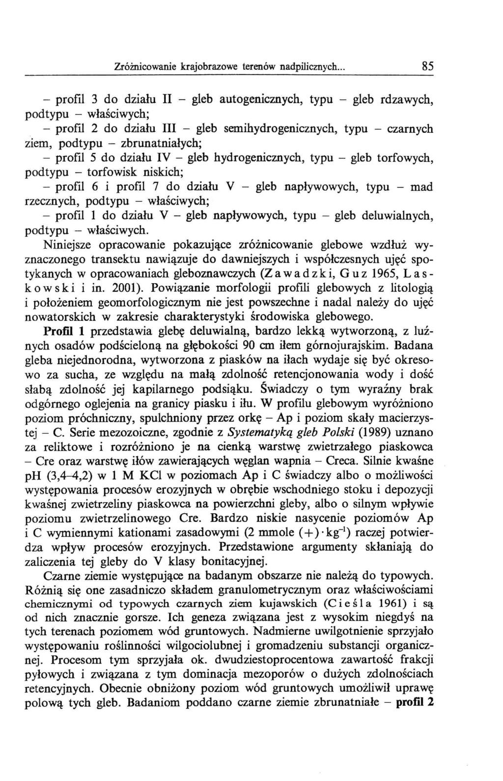Zróżnicowanie krajobrazowe terenów nadpilicznych.