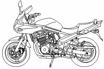 GSF600 13. Śruba regulacji wolnych obrotów 14. Bezpiecznik główny 15. Akumulator 16. Uchwyt na kask 17.