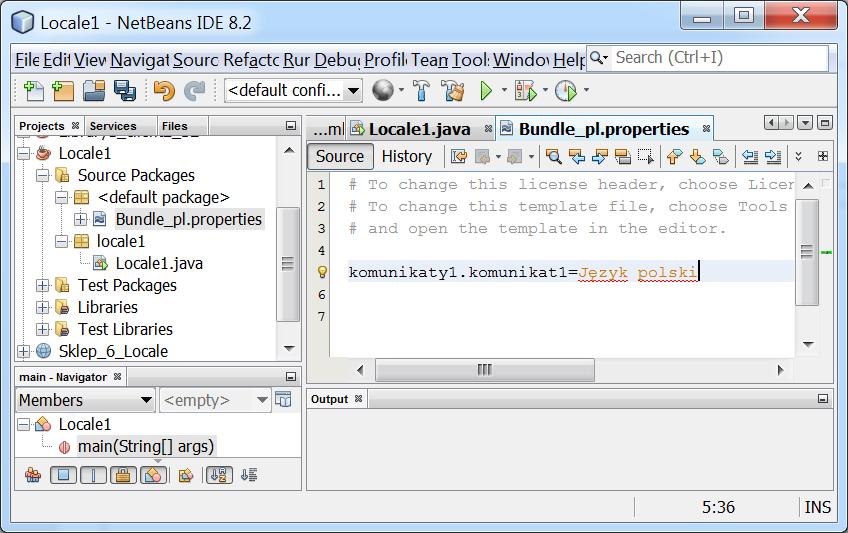 Przykład 1 cd Dodawanie do programu pliku typu properties do