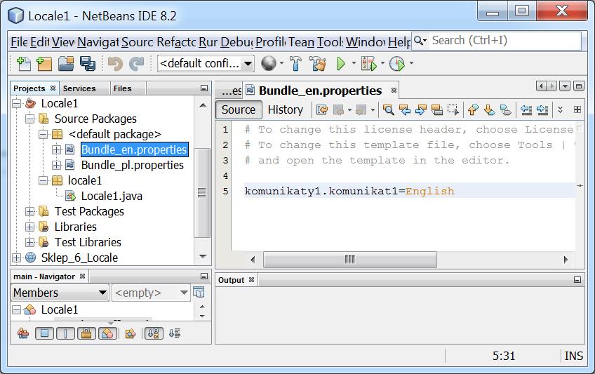 Przykład 1 cd Dodawanie do programu pliku typu properties do przechowywania