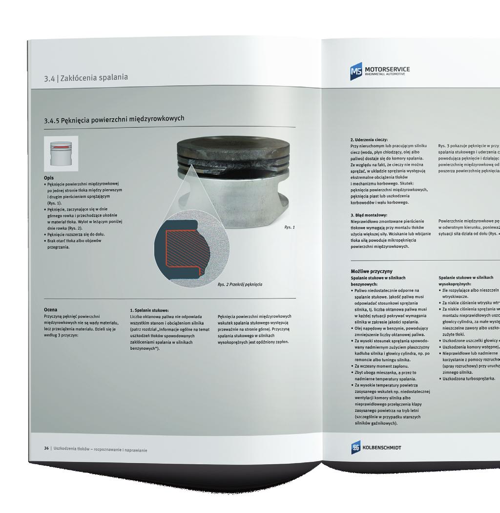 Wyciąg z broszury Broszura ta zapewnia zainteresowanemu czytelnikowi dostęp do informacji o różnych możliwych uszkodzeniach wewnętrznych elementów i struktur silnika spalinowego, a specjaliście pomoc