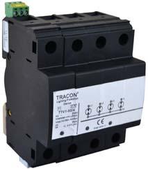 V, AC 54 TN, TT 3 230/400 V, TTV1-50-3P+N/PE 3P+N/PE 25 ka 50 ka 72 TN, TT 50 Hz; 3~ TTV1-50-4P 4P 25 ka 50 ka 72 TN, IT Up Uc W (mm) Odgromniki służą do odprowadzania prądów udarowych o dużej mocy,
