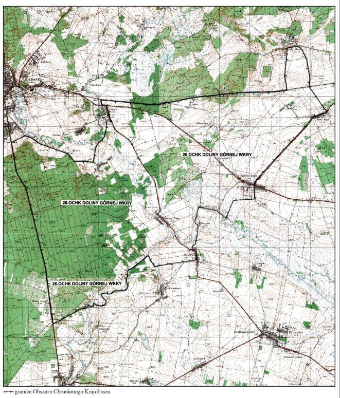 1.7.2. OBSZAR CHRONIONEGO KRAJOBRAZU DOLINA GÓRNEJ WKRY 11 Obszar Chronionego Krajobrazu Doliny Górnej Wkry stanowi powierzchnia 4.097,5 ha na terenie dwóch gmin: Lidzbark i Płośnica.