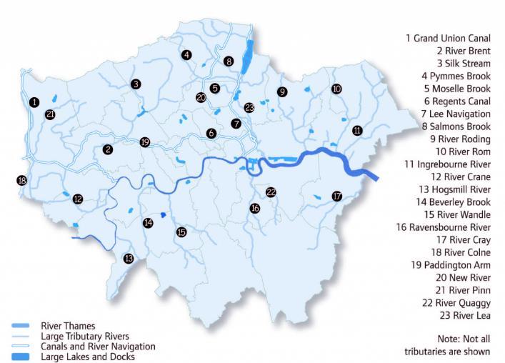 Strategia Blue Ribbon Network (BRN) jest ważnym elementem planu zrównoważonego rozwoju miasta The London Plan 2008; The London Plan 2011