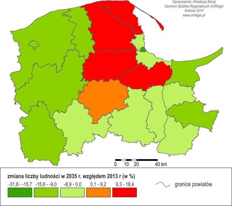 2.2.2.2 Prognozowana struktura ludności Struktura wieku mieszkańców Gminy Sulęczyno wskazuje na relatywnie młodszą strukturę wiekową ludności Gminy na tle mieszkańców całego regionu.
