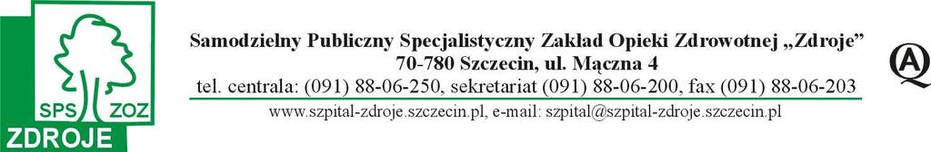 Samodzielny Publiczny Specjalistyczny Zakład Opieki Zdrowotnej ZDROJE, 70-780 Szczecin ul.
