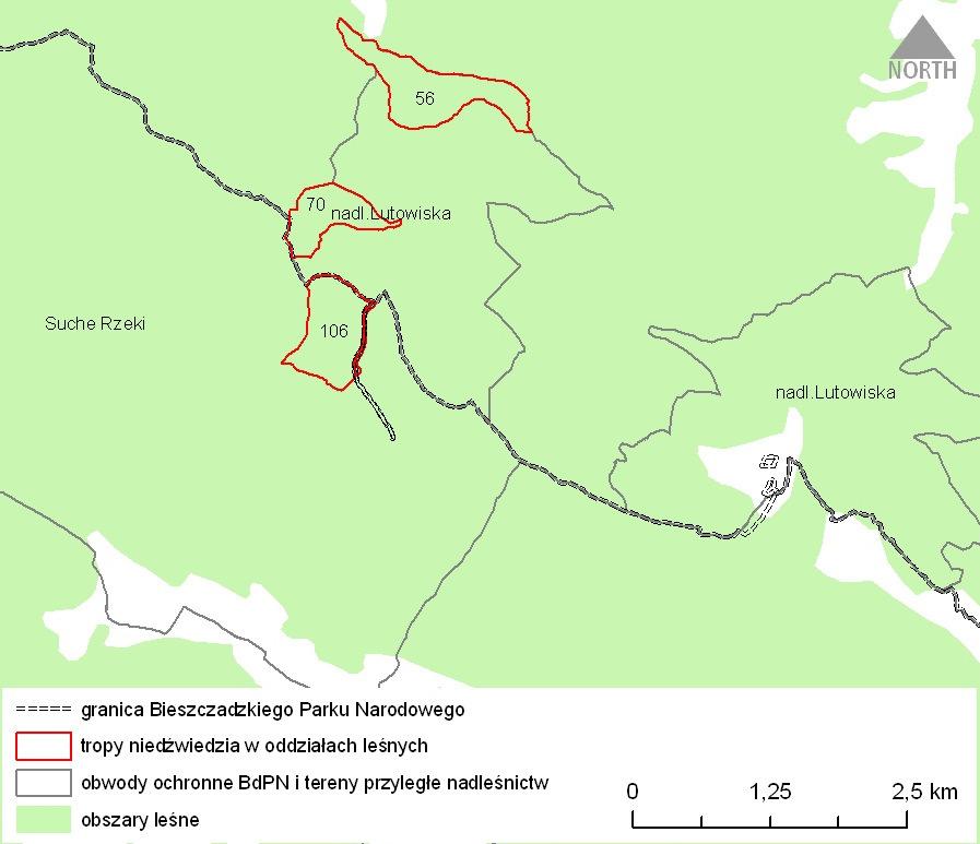 osobników (B.Pirga, "Monitoring zwierząt drapieŝnych zachodzących na obszar Bieszczadzkiego Parku Narodowego w sezonie 2010/2011").