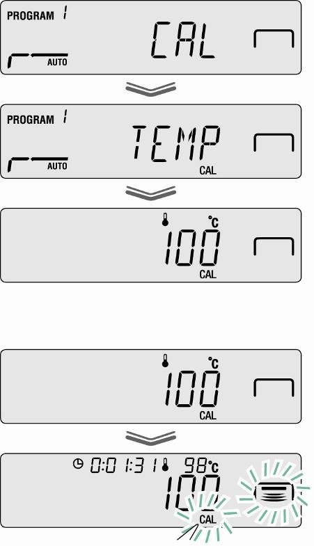 Potwierdzić, naciskając przycisk ENTER, zostanie wyświetlony pierwszy kontrolowany punkt temperatury. Nacisnąć przycisk START, zostanie uruchomiona pierwsza faza nagrzewania.