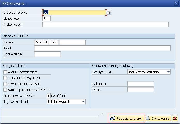 Nazwa pola Nowe zadanie w kolejce wydruku Korekta Opis formularze PIT8C na ekranie komputera Zaznacz ten check-box, jeżeli od razu chcesz wydrukować formularze PIT8C bez wcześniejszego przejrzenia