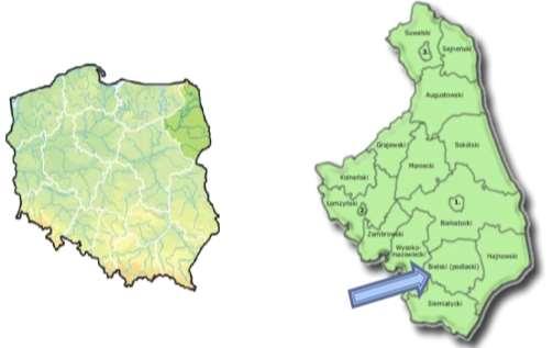2.1. POŁOŻENIE GEOGRAFICZNO-ADMINISTRACYJNE Gmina Wyszki położona jest w północnej części powiatu bielskiego, w