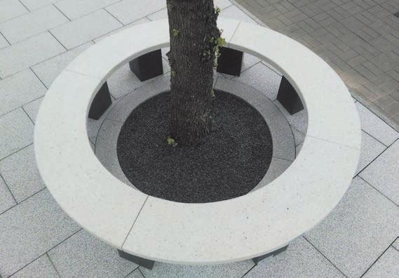 MAŁA ARCHITEKTURA Kosz na śmieci/donica CESTINO Ławka (tworząca okrąg) OVAL Kosz na śmieci/donica CESTINO Waga 90 kg, wzór 7032, 7233, BELLO szlifowana, DASAG TOP SEAL (hydrofobizaja i impregnacja