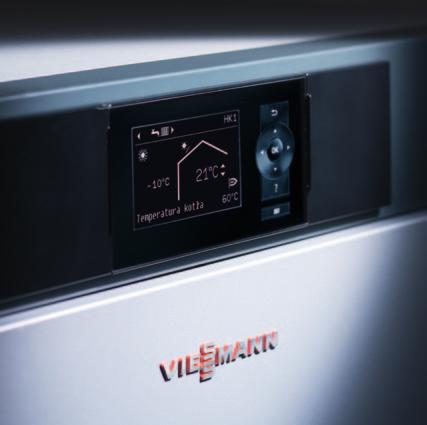 Vitocrossal 100, typ CI Zakres mocy: 75 do 318 kw jako instalacja dwukotłowa do 636 kw Sprawność znormalizowana: 98% (H s )/ 109% (H i ) Zakres modulacji pracy palnika 1:5 Palnik