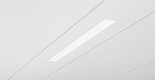 Ecophon Focus Lp w różnych wymiarach, Ecophon Line LED Focus na oświetlenie Jedną z głównych zalet sufitów Ecophon Focus jest