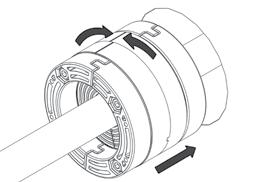 Die Außendichtfläche der Kabel-/Rohrdichtung muss fettfrei und trocken sein. Bei HRK 100-SSG-1/18-65 ist das Gleitmittel bereits im Material EPDM enthalten.