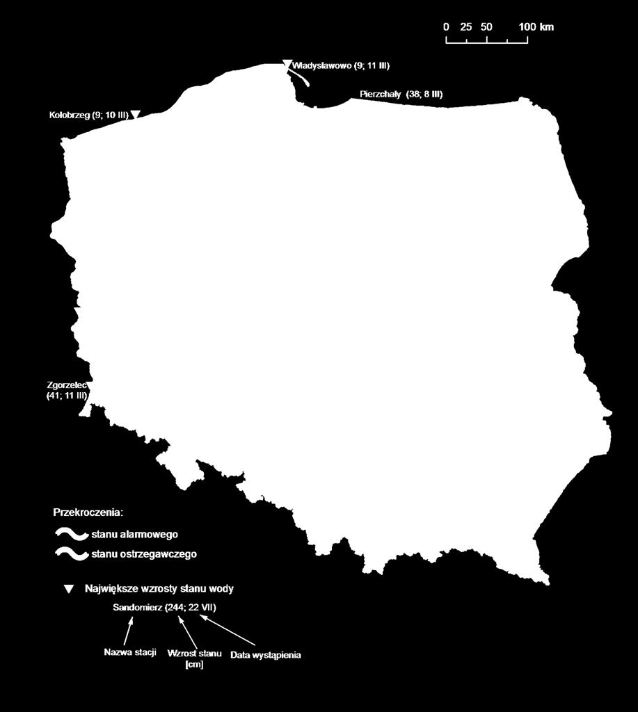 4. Przekroczenia stanów ostrzegawczych i alarmowych oraz najwyższe dobowe wzrosty