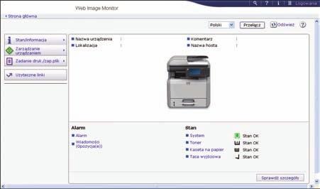 8. Web Image Monitor W tym rozdziale przedstawiono często używane funkcje programu Web Image Monitor oraz sposób jego działania.