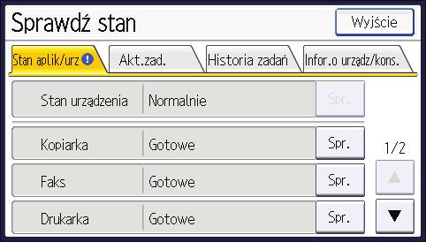 10. Rozwiązywanie problemów Podświetlony wskaźnik przycisku [Sprawdź stan] Gdy świeci się wskaźnik przycisku [Sprawdź stan], naciśnij przycisk [Sprawdź stan], aby wyświetlić ekran [Sprawdź stan].