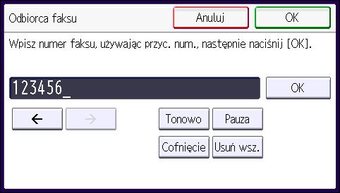Podstawowe procedury nadawania (Nadawanie z pamięci) Można wyszukiwać według zarejestrowanej nazwy, kodu użytkownika, numeru faksu, nazwy folderu, adresu e-mail lub odbiorcy IP-Fax. 6.