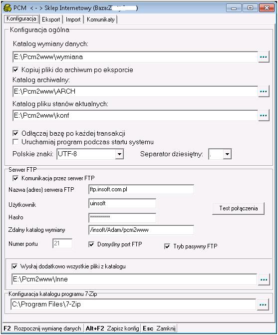 xml. W tym pliku konfiguracji pamiętany jest także stan ostatnich danych wyeksportowanych i zaimportowanych.