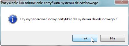 na ekranie pojawi się komunikat, który także zatwierdzamy przez OK: W tym momencie system poprosi o wprowadzenie loginu i hasła jednostki (loginu i hasła dla systemu Empatia