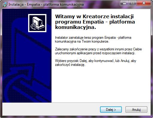 1. Instalacja pakietu programów służących do współpracy z platformą Emp@tia Pakiet programów obsługujących współpracę z platformą Emp@tia