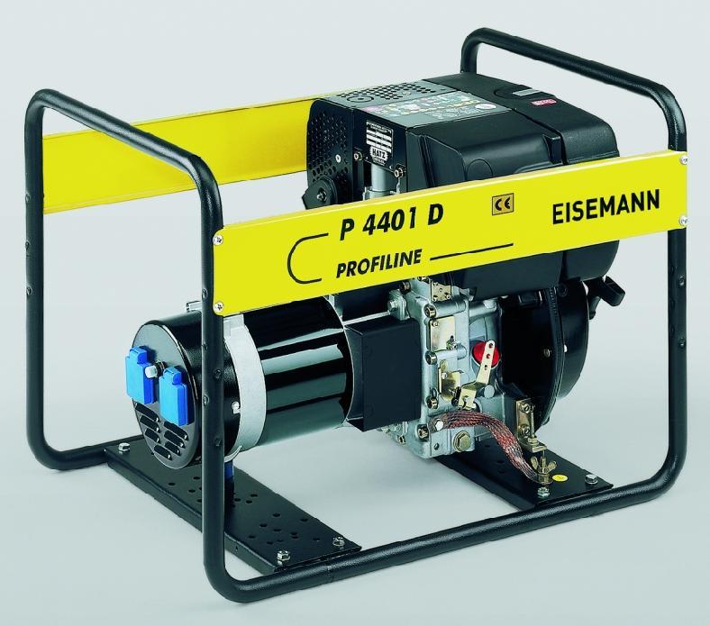 EISEMANN P4401D / P4401DE PROFILINE IP 23 Elektryczna moc 1~ (cos 1,0) VA 3300 Elektryczna moc 1~ kw 3,3 Maksymalny pr d 1~ A 14,4 Pr d 1~ (Schuko) A 14,4 A 11,5 (przy spadku napi cia do 20%) Silnik